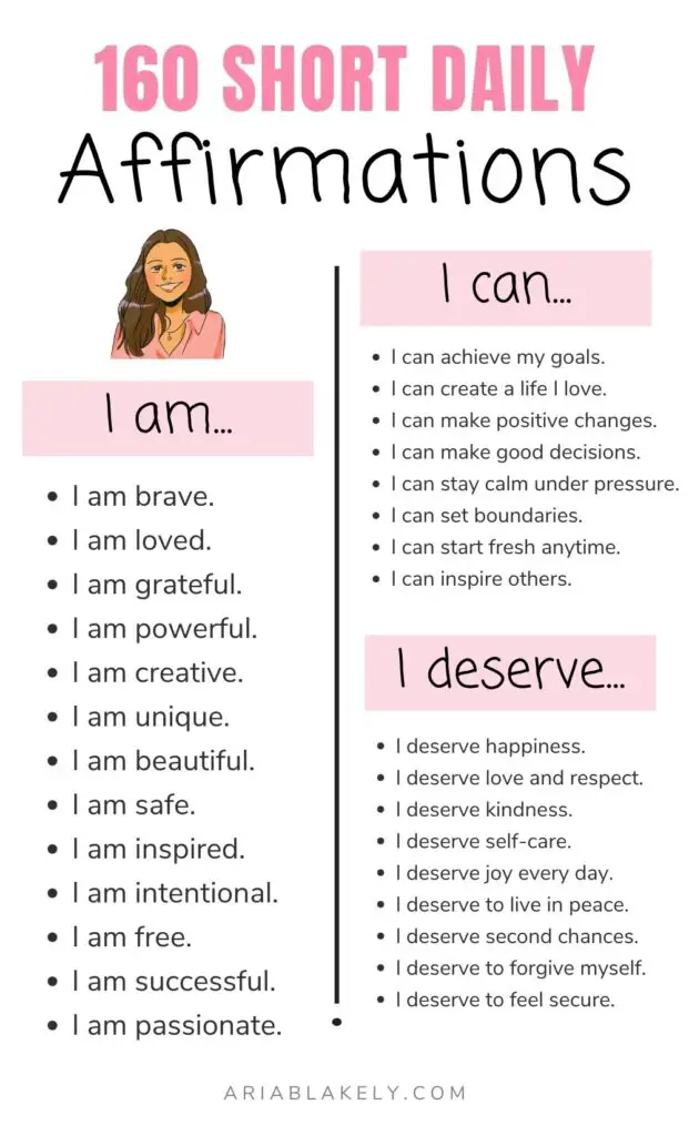 160 Short Positive Daily Affirmations