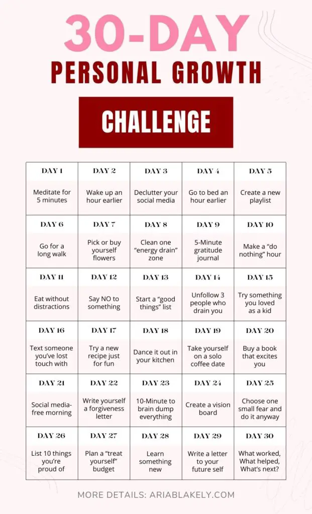 30-Day Self-Improvement Challenge to Help You Improve
