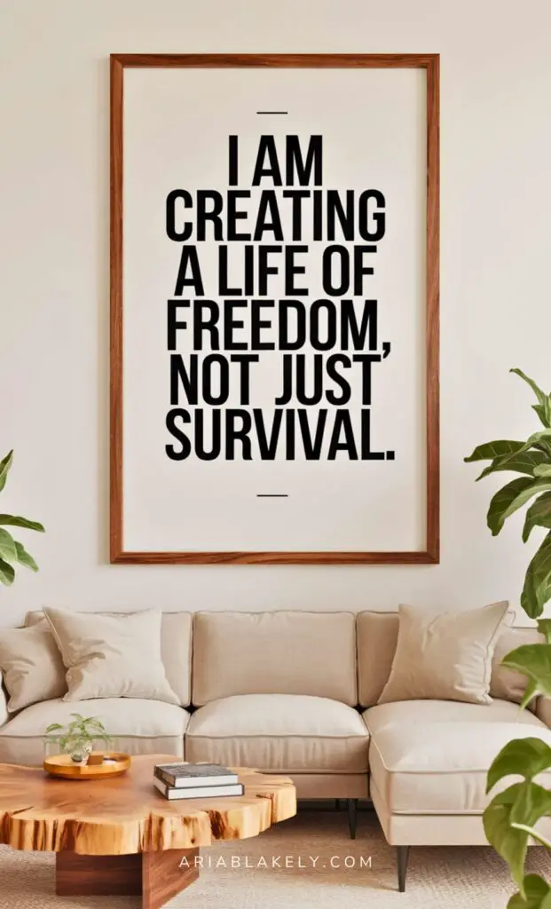 I am creating a life of freedom, not just survival