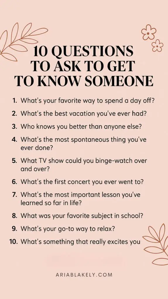 Questions to Ask to Get to Know Someone
