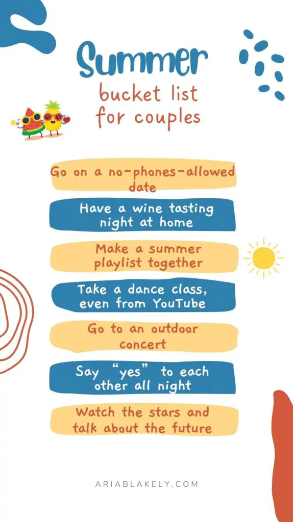 Summer bucket list ideas for couples