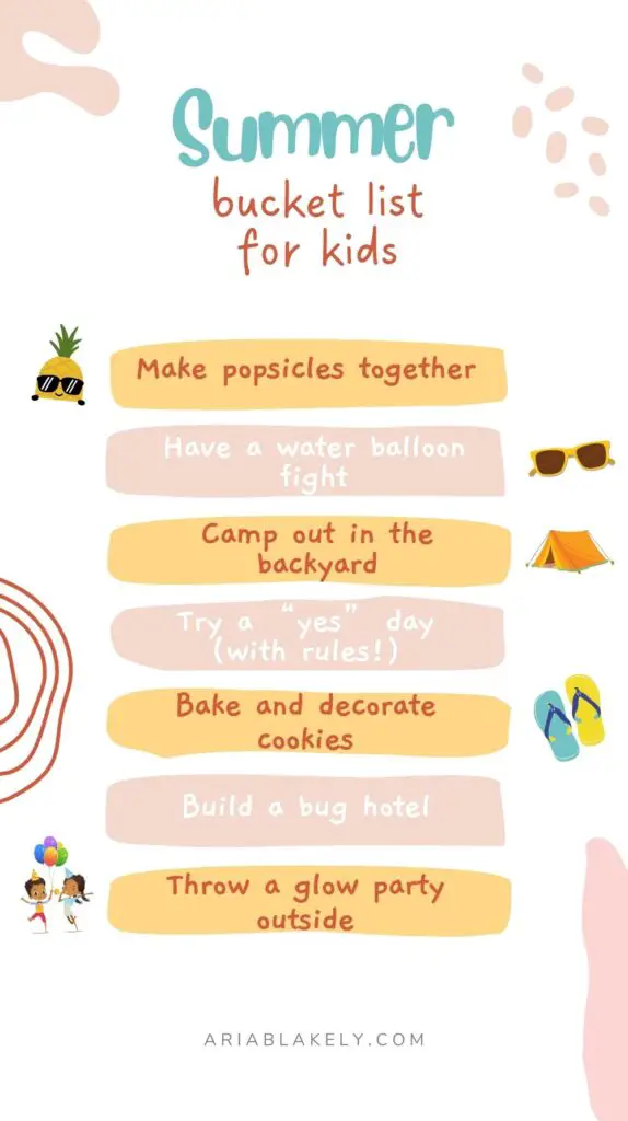 Summer bucket list ideas for kids