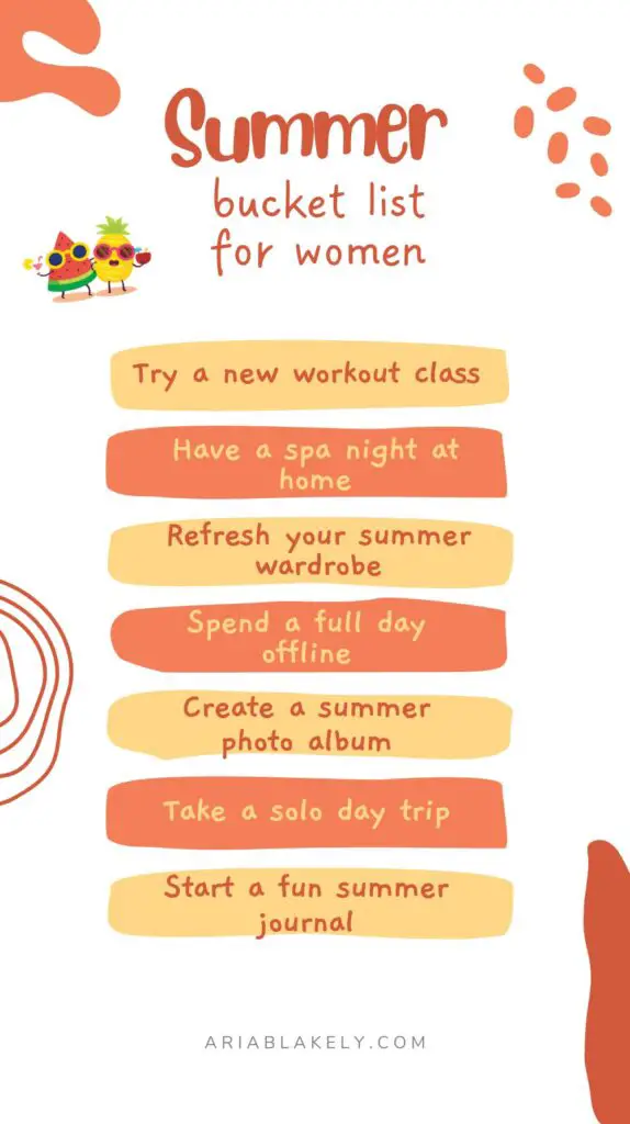 Summer bucket list ideas for women