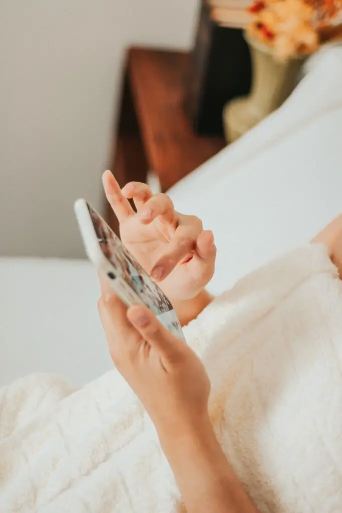 Unplug from screens before bed