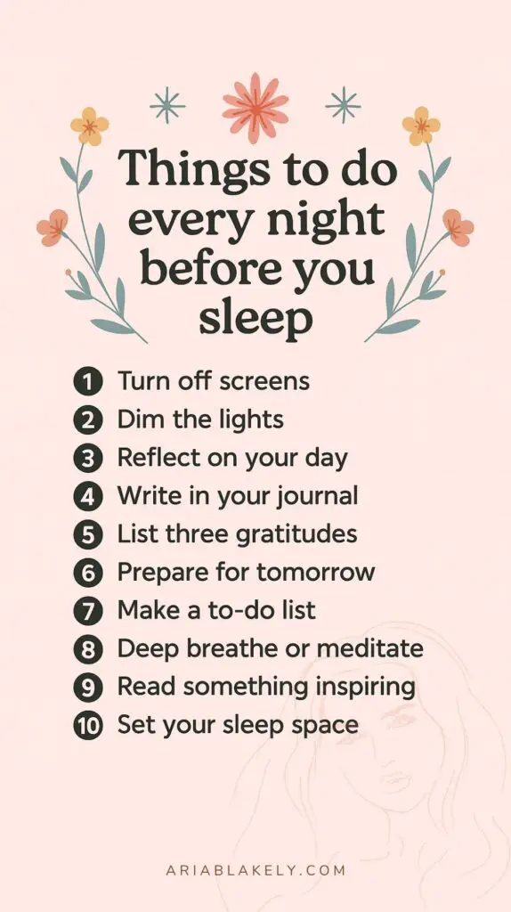 things to do before bed