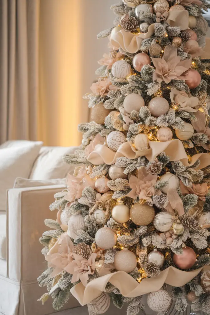Swap loud ornaments for a monochrome tree palette
